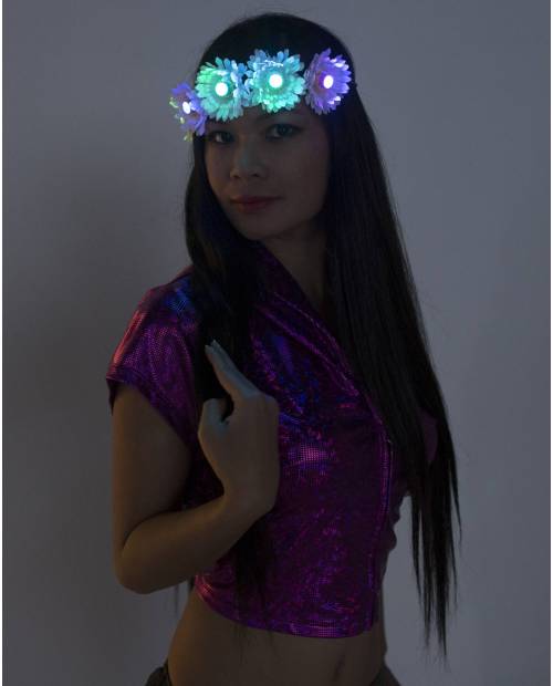 Couronne De Fleurs Lumineuse à LED – Bandeau Scintillant Pour Mariage, Fêtes, Cosplay (3 Modes)