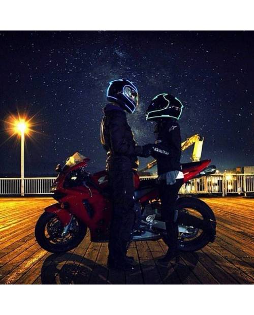 Casque Moto Lumineux "Tron Proton"