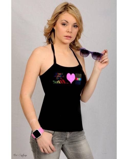 See On Line: T-Shirt Woman electroluminescent PinkHeart