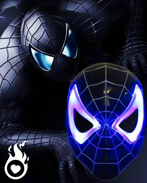 Black Spiderman LED Mask