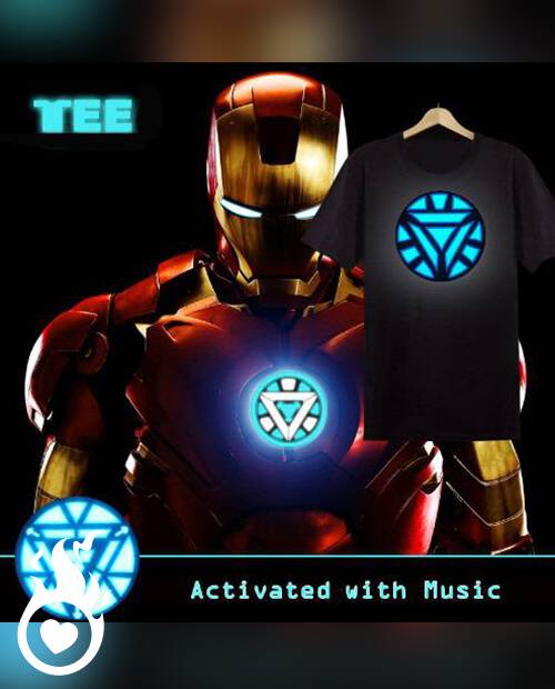 LED Light Up Iron Man Tee-Shirts